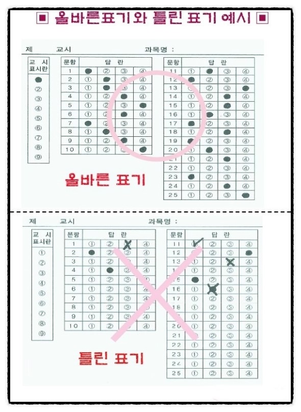 검정고시 답안지 OMR카드 작성요령!! : 네이버 블로그