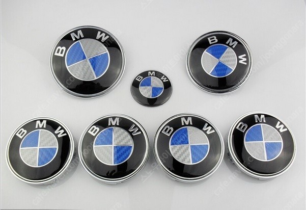 BMW 엠블럼 카본 블랙, 카본 블루 본넷 트렁크 휠캡...--3